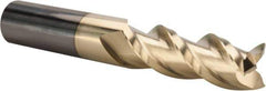 ProMax - 5/8", 1-3/4" LOC, 5/8" Shank Diam, 4" OAL, 3 Flute, Solid Carbide Square End Mill - Single End, ZrN Finish, Spiral Flute, 40° Helix, Centercutting, Right Hand Cut, Right Hand Flute, Series 109 - Eagle Tool & Supply