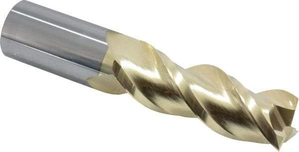 ProMax - 1", 2-3/4" LOC, 1" Shank Diam, 5" OAL, 3 Flute, Solid Carbide Square End Mill - Single End, ZrN Finish, Spiral Flute, 40° Helix, Centercutting, Right Hand Cut, Right Hand Flute, Series 109 - Eagle Tool & Supply