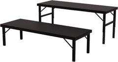 Valley Craft - 34 Wide x 96" Deep x 28" High, Steel Work Table - 14 Gauge Stainless Steel Top, Adjustable Height Legs, Gray - Eagle Tool & Supply