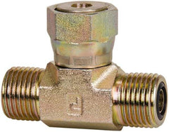 Parker - 3/8" OD, Steel Swivel Branch - 9,200 Max Working psi, 3/4" Hex, O-ring Face Seal Ends - Eagle Tool & Supply