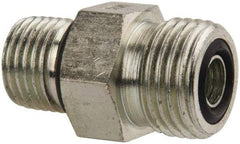 Parker - 3/8" OD, Steel Straight Thread Connector - 9,200 Max Working psi, 3/4" Hex, O-Ring Face Seal/SAE-ORB Ends - Eagle Tool & Supply
