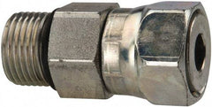 Parker - 1/2" OD, Steel Straight Thread Swivel Connector - 9,200 Max Working psi, 7/8" Hex, O-Ring Face Seal/SAE-ORB Ends - Eagle Tool & Supply