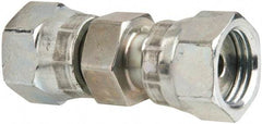 Parker - 1/4" OD, Steel Swivel Union - 9,200 Max Working psi, 5/8" Hex, O-ring Face Seal Ends - Eagle Tool & Supply