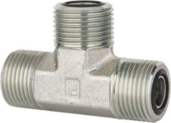 Parker - 1/2" OD, Steel Union Tee - 9,200 Max Working psi, 3/4" Hex, O-ring Face Seal Ends - Eagle Tool & Supply