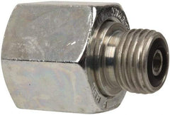 Parker - 1/2 x 1/4" OD, Steel Tube End Reducer - 9,200 Max Working psi, O-ring Face Seal Ends - Eagle Tool & Supply