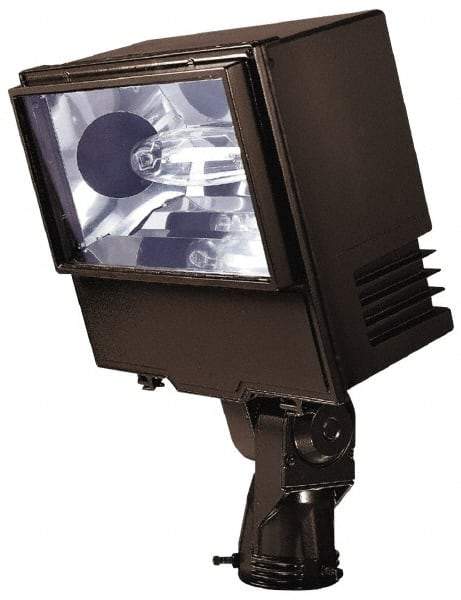 Cooper Lighting - 1 Head, 120/208/240/277 Volt, 250 Watt, Pulse Start Metal Halide Floodlight Fixture - Slipfitter Mounted, 15" Long x 7" Wide x 19" High, Aluminum Housing - Eagle Tool & Supply