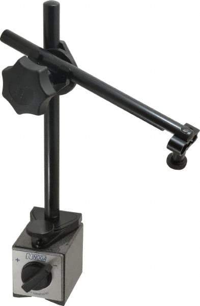 Noga - 175 Lb Magnetic Force, Fine Adjustment Indicator Positioner & Holder with Base - Post & Articulated Arm, Rectangular Base, 55mm Base Height, 60mm Base Length, 50mm Base Width - Eagle Tool & Supply