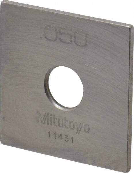 Mitutoyo - 0.05" Square Steel Gage Block - Accuracy Grade 0, Includes Certificate of Inspection - Eagle Tool & Supply