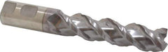 Minicut International - 1" Diam, 4" LOC, 3 Flute Powdered Metal 45° Corner Chamfer Roughing End Mill - TiCN Finish, 6-1/2" OAL, 1" Shank Diam, Single End, Centercutting, 43.5° Helix - Eagle Tool & Supply