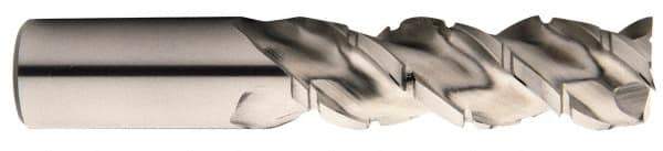 Minicut International - 7/8" Diam, 1-7/8" LOC, 3 Flute Powdered Metal Corner Chamfer Roughing End Mill - Uncoated, 4-1/8" OAL, 7/8" Shank Diam, Single End, Centercutting, 43.5° Helix - Eagle Tool & Supply