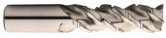 Minicut International - 7/8" Diam, 1-7/8" LOC, 3 Flute Powdered Metal Corner Chamfer Roughing End Mill - Uncoated, 4-1/8" OAL, 7/8" Shank Diam, Single End, Centercutting, 43.5° Helix - Eagle Tool & Supply