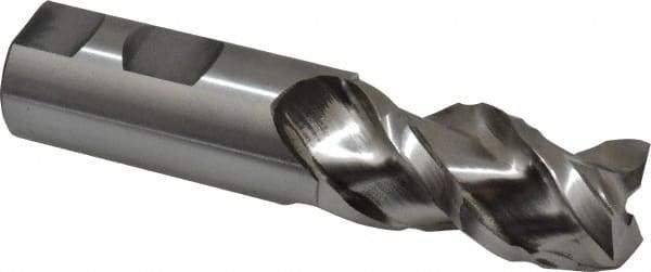 Minicut International - 1" Diam, 2" LOC, 3 Flute Powdered Metal 45° Corner Chamfer Roughing End Mill - Uncoated, 4-1/2" OAL, 1" Shank Diam, Single End, Centercutting, 43.5° Helix - Eagle Tool & Supply