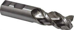 Minicut International - 1" Diam, 2" LOC, 3 Flute Powdered Metal 45° Corner Chamfer Roughing End Mill - Uncoated, 4-1/2" OAL, 1" Shank Diam, Single End, Centercutting, 43.5° Helix - Eagle Tool & Supply