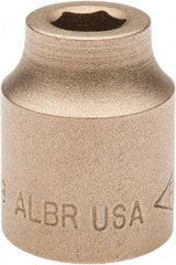 Ampco - 3/8", 1/2" Drive, Standard Hand Socket - 6 Points, 1-3/16" OAL, Aluminum Bronze - Eagle Tool & Supply