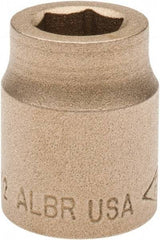 Ampco - 1/2", 1/2" Drive, Standard Hand Socket - 6 Points, 1-3/16" OAL, Aluminum Bronze - Eagle Tool & Supply