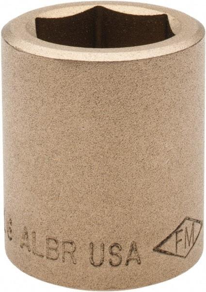 Ampco - 13/16", 1/2" Drive, Standard Hand Socket - 6 Points, 1-7/16" OAL, Aluminum Bronze - Eagle Tool & Supply