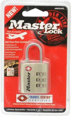 Master Lock - 3/4" Shackle Clearance, Keyed Different Luggage Lock Padlock - 1/8" Shackle Diam, Metal - Eagle Tool & Supply