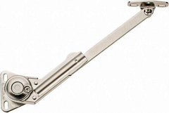 Sugatsune - 8-1/2" OAL x 7/8" Wide, 60 Lb/Inch Capacity, Adjustable Soft Down Stay - Right Side, 5mm Mounting Hole Diam, 105° Max Opening, Nickel Plated Steel & Zinc Alloy - Eagle Tool & Supply