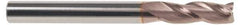 SGS - 29/64", 1" LOC, 1/2" Shank Diam, 3" OAL, 3 Flute, Solid Carbide Square End Mill - Single End, TiCN Finish, Spiral Flute, 30° Helix, Centercutting, Right Hand Cut, Right Hand Flute, Series 5 - Eagle Tool & Supply