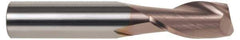 SGS - 13/32", 1" LOC, 7/16" Shank Diam, 2-3/4" OAL, 2 Flute, Solid Carbide Square End Mill - Single End, TiCN Finish, Spiral Flute, 30° Helix, Centercutting, Right Hand Cut, Right Hand Flute, Series 3 - Eagle Tool & Supply