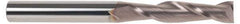 SGS - 5/8", 2-1/4" LOC, 5/8" Shank Diam, 5" OAL, 2 Flute, Solid Carbide Square End Mill - Single End, TiCN Finish, Spiral Flute, 30° Helix, Centercutting, Right Hand Cut, Right Hand Flute, Series 3L - Eagle Tool & Supply