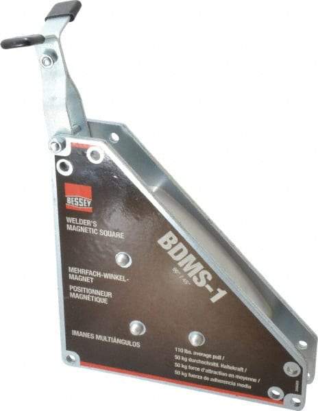 Bessey - 8" Wide x 1-5/8" Deep x 8" High Magnetic Welding & Fabrication Square - 100 Lb Average Pull Force - Eagle Tool & Supply