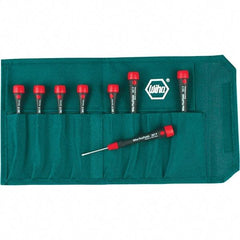 Wiha - 8 Piece Torx Screwdriver Set - Bit Sizes: Torx T1, T2, T3, T4, T5, T6, T-7 & T-8 - Eagle Tool & Supply