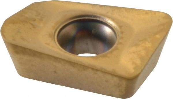 Seco - XOMX060208 M05 Grade F15M Carbide Milling Insert - TiAlN/TiN Finish, 0.096" Thick, 0.031" Corner Radius - Eagle Tool & Supply