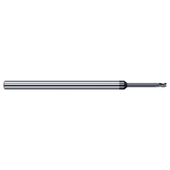 Variable Helix End Mills for Medium Alloy Steels - 0.0150″ (1/64″) Cutter Diameter × 0.0230″ Length of Cut × 0.0780″ (5/64″) Reach Carbide Square End Mill for Medium Alloy Steels, 3 Flutes, AlTiN Coated - Exact Industrial Supply