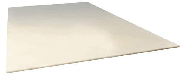 Made in USA - 1/4" Thick x 12" Wide x 2' Long, Polypropylene Sheet - White, Shore D-67 Hardness, ±5% Tolerance - Eagle Tool & Supply