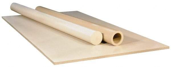 Made in USA - 1/2" Thick x 6" Wide x 1' Long, PEEK Sheet - Natural, Rockwell R-126 Hardness, +0.020 Tolerance - Eagle Tool & Supply