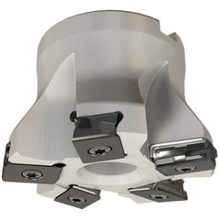 Iscar - 10 Inserts, 6" Cut Diam, 2" Arbor Diam, 0.118" Max Depth of Cut, Indexable Square-Shoulder Face Mill - 0/90° Lead Angle, 2" High, HTP LNHT 1606 Insert Compatibility, Series TangPlunge - Eagle Tool & Supply
