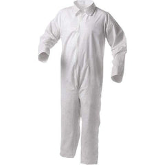 KleenGuard - Size 2XL Film Laminate General Purpose Coveralls - White, Zipper Closure, Serged Seams - Eagle Tool & Supply