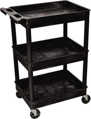 Luxor - 300 Lb Capacity, 24" Wide x 18" Long x 38" High Shelf Cart - 3 Shelf, Plastic - Eagle Tool & Supply