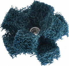 Standard Abrasives - 1-1/2" Diam Medium Density Cross Buff - 2 Plys, 8-32 Thread, Medium Grade, 20,000 Max RPM - Eagle Tool & Supply