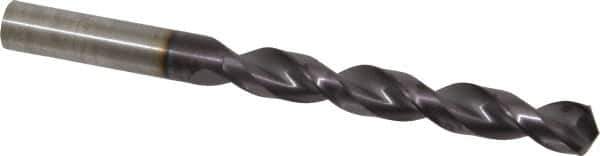 Guhring - 1/2" 130° Powdered Metal Jobber Drill - FIREX Finish, Right Hand Cut, Parabolic Flute, Straight Shank, 5-15/16" OAL, Cone Relief Point - Eagle Tool & Supply