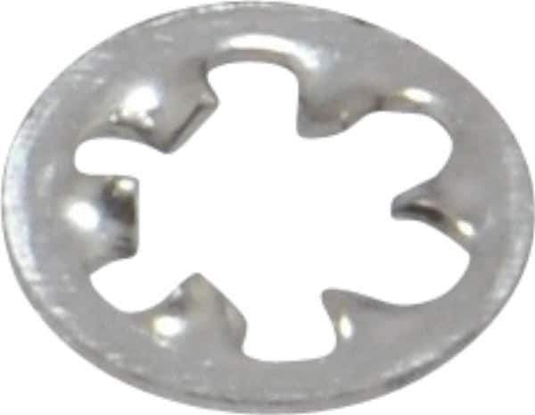 Value Collection - #4 Screw, 0.123" ID, Stainless Steel Internal Tooth Lock Washer - 0.265" OD, Uncoated, Grade 18-8 - Eagle Tool & Supply