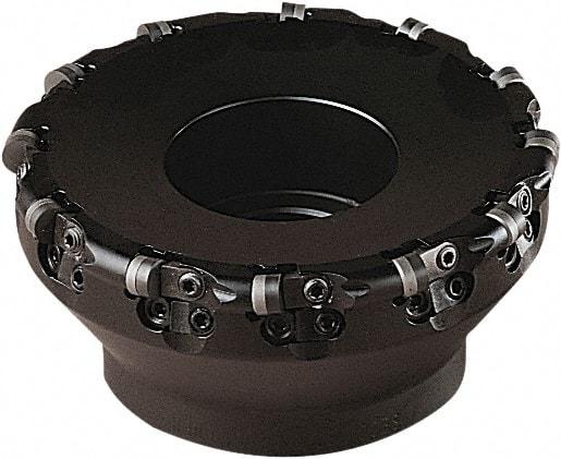 Seco - 169.5mm Cut Diam, 4.5mm Max Depth, 40mm Arbor Hole, 11 Inserts, RN.N 0903, SNEX 1203 Insert Style, Indexable Copy Face Mill - 6,400 Max RPM, 63mm High - Eagle Tool & Supply