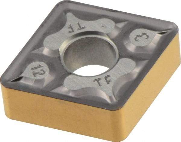 Iscar - CNMG433 TF Grade IC807 Carbide Turning Insert - TiAlN/TiN Finish, 80° Diamond, 1/2" Inscr Circle, 3/16" Thick, 3/64" Corner Radius - Eagle Tool & Supply