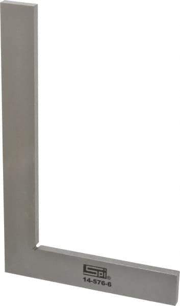 SPI - 8-1/2" Blade Length, 5-1/8" Base Length Steel Square - 0.0017" Accuracy, Beveled Edge - Eagle Tool & Supply