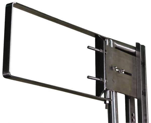 FabEnCo - Stainless Steel Self Closing Rail Safety Gate - Fits 25 to 27-1/2" Clear Opening, 27-1/2" Wide x 12" Door Height, 36 Lb, Gray, Silver - Eagle Tool & Supply