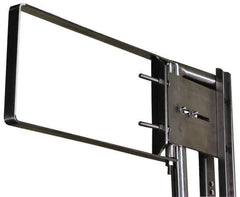 FabEnCo - Stainless Steel Self Closing Rail Safety Gate - Fits 25 to 27-1/2" Clear Opening, 27-1/2" Wide x 12" Door Height, 36 Lb, Gray, Silver - Eagle Tool & Supply
