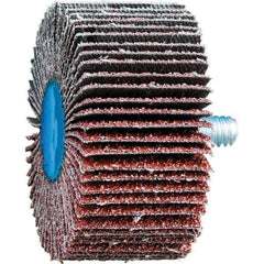 PFERD - 2" Diam x 1" Face Width, Aluminum Oxide Coated Mounted Flap Wheel - 1/4-20 Threaded Mount, 40 Grit, 23,000 Max RPM - Eagle Tool & Supply