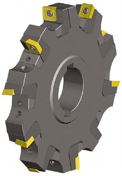 Kennametal - Arbor Hole Connection, 0.713" Cutting Width, 1.331" Depth of Cut, 5" Cutter Diam, 1-1/2" Hole Diam, 8 Tooth Indexable Slotting Cutter - KSSS Toolholder, SDCT, SDCW, SDET, SDPT Insert - Eagle Tool & Supply