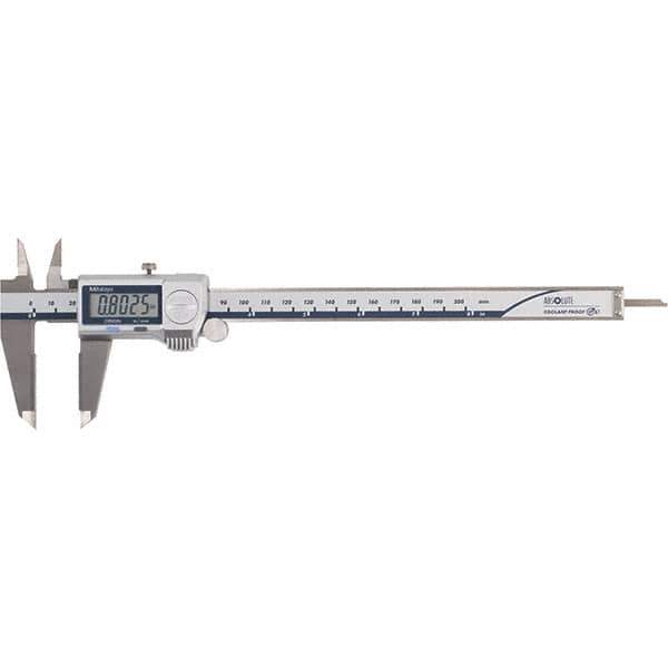 Mitutoyo - 0 to 8" Range 0.01mm Resolution, Electronic Caliper - Steel with 50mm Carbide-Tipped Jaws, 0.001" Accuracy - Eagle Tool & Supply