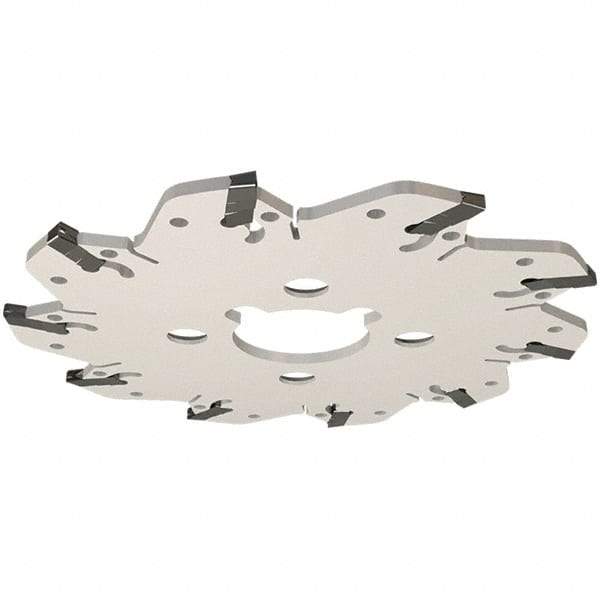 Iscar - Arbor Hole Connection, 0.132" Cutting Width, 1.34" Depth of Cut, 4.92" Cutter Diam, 1-1/4" Hole Diam, 8 Tooth Indexable Slotting Cutter - GM Toolholder, GIM, GIMY, GIP Insert, Right Hand Cutting Direction - Eagle Tool & Supply