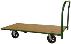 PRO-SOURCE - 2,000 Lb Capacity Hardwood/Steel Platform Truck - Hardwood Deck, 30" OAW, Rubber Casters - Eagle Tool & Supply