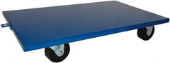 PRO-SOURCE - 2,000 Lb Capacity Steel Lip Down Dolly - 30" Long x 18" Wide, 4" Wheels - Eagle Tool & Supply