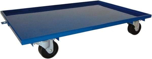 PRO-SOURCE - 1,600 Lb Capacity Steel Lip Up Dolly - 27" Long x 16" Wide, 4" Wheels - Eagle Tool & Supply