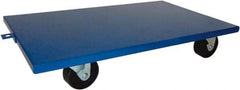 PRO-SOURCE - 2,000 Lb Capacity Steel Lip Down Dolly - 27" Long x 16" Wide, 4" Wheels - Eagle Tool & Supply